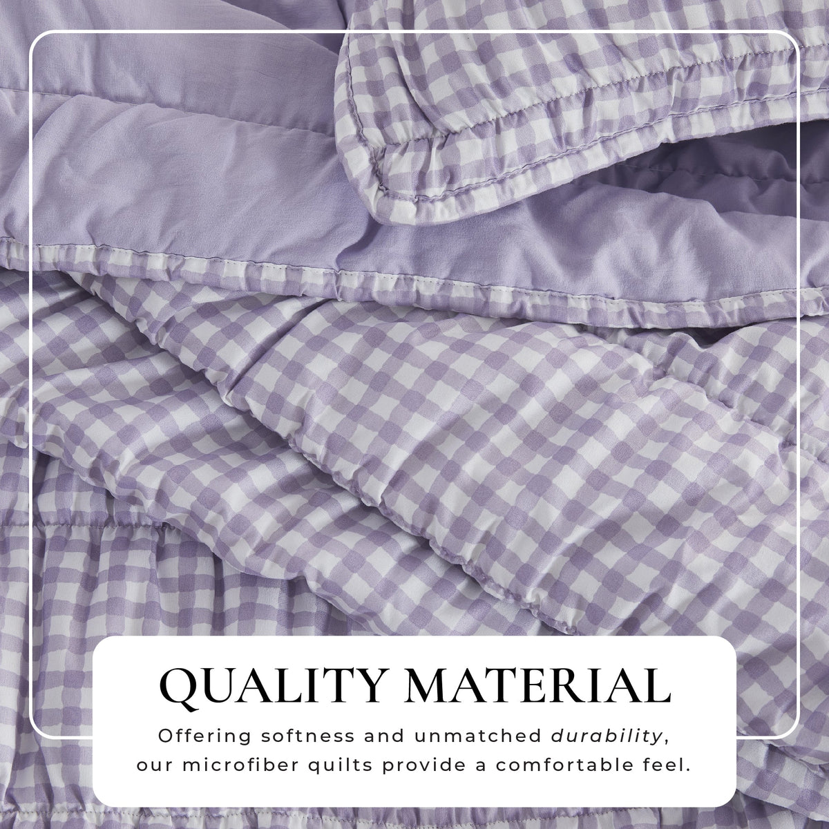 Gingham Printed Quilt Set