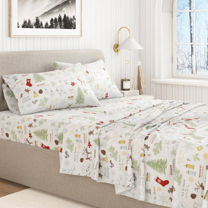 Turkish Cotton Christmas Flannel Sheet Set