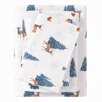 Turkish Cotton Christmas Flannel Sheet Set