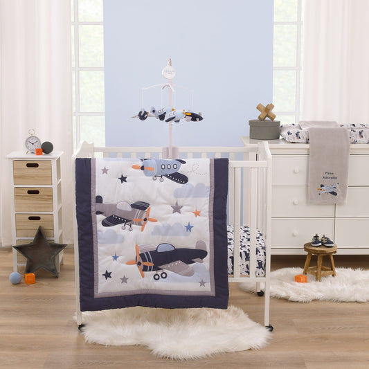 3 Piece Nursery Mini Crib Bedding Set