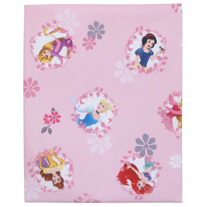 Disney Pretty Pretty Princess Pink, Blue, and Yellow 4 Piece Toddler Bed Set