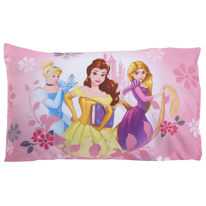 Disney Pretty Pretty Princess Pink, Blue, and Yellow 4 Piece Toddler Bed Set